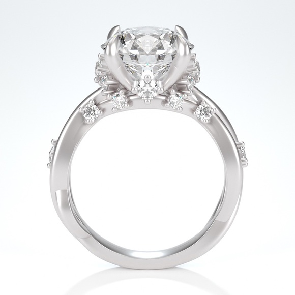 3ct D, VVS1 Moissanite Vine Ring - Picture 8 of 15